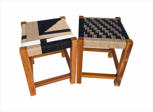 Wooden Square Stool "Rupa"